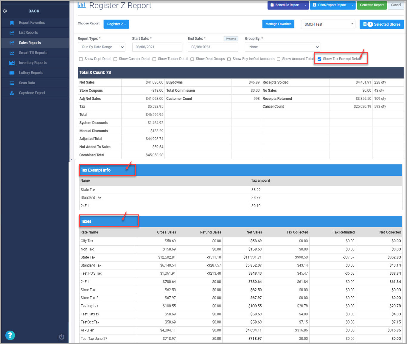 Register Z Report