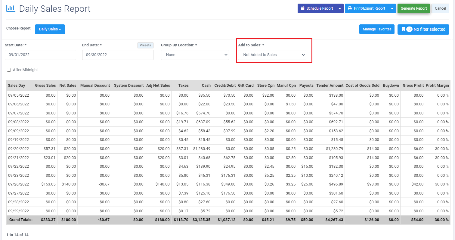 Daily Sales Report